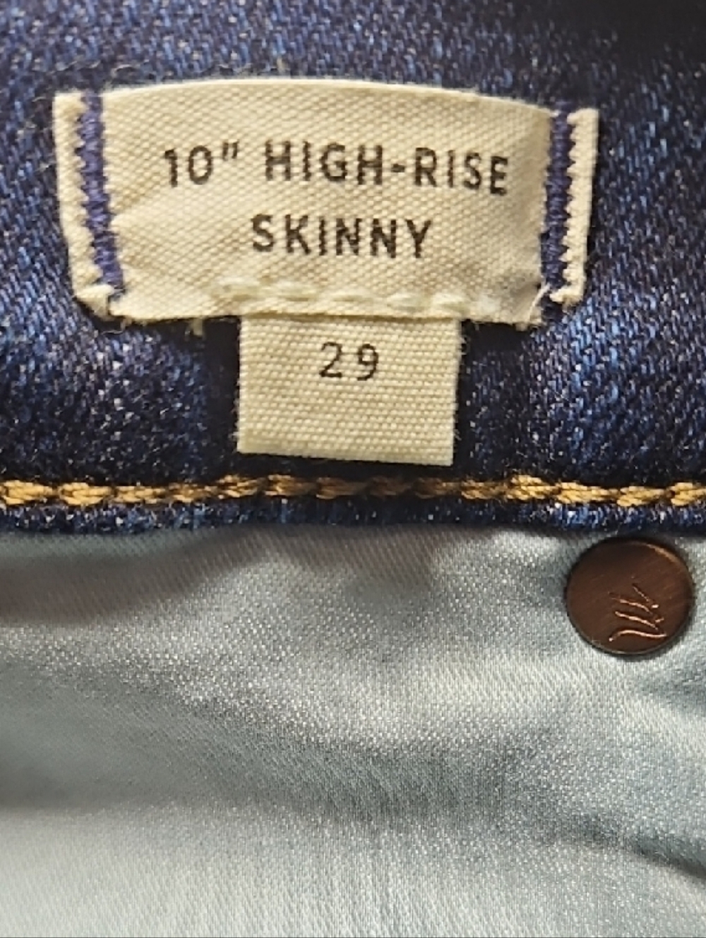 Madewell Dark Denim High Rise Skinny Button-Fly Jeans New - Picture 10 of 11